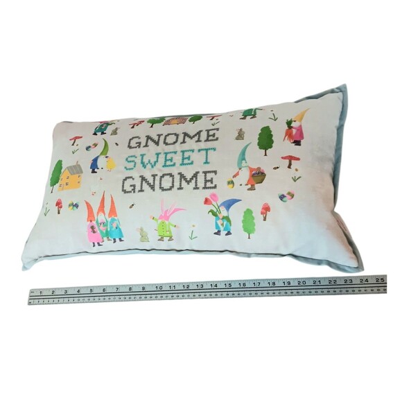 Isaac Mizrahi Gnome Sweet Gnome Feather Pillow Spring Easter Flowers Mushrooms - Picture 14 of 16